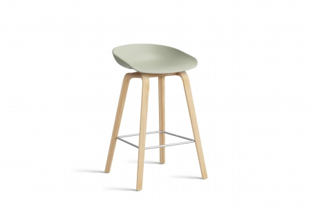 Tabouret  About AAS32 -  pieds bois H. 65 cm Repose Pieds Inox.