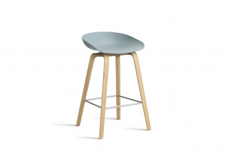 Tabouret  About AAS32 -  pieds bois H. 65 cm Repose Pieds Inox.