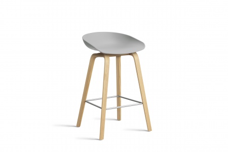 Tabouret  About AAS32 -  pieds bois H. 65 cm Repose Pieds Inox.