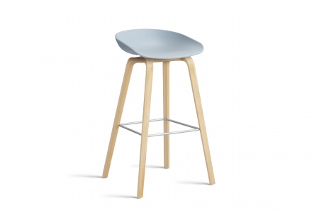 Tabouret  About AAS32 -  pieds bois H. 75 cm Repose Pieds Inox.