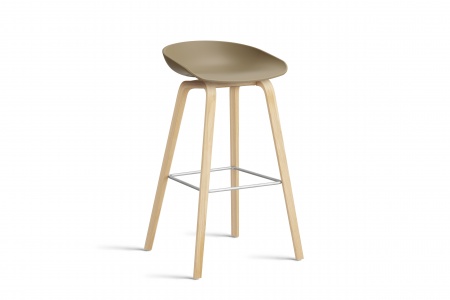 Tabouret  About AAS32 -  pieds bois H. 75 cm Repose Pieds Inox.