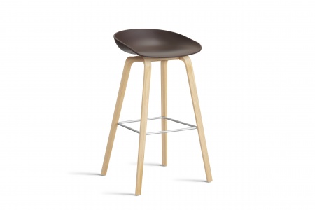 Tabouret  About AAS32 -  pieds bois H. 75 cm Repose Pieds Inox.