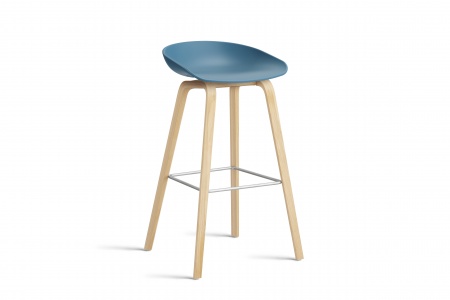 Tabouret  About AAS32 -  pieds bois H. 75 cm Repose Pieds Inox.