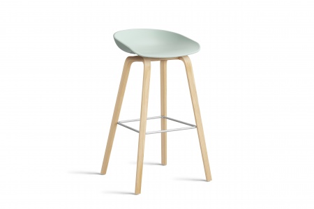 Tabouret  About AAS32 -  pieds bois H. 75 cm Repose Pieds Inox.