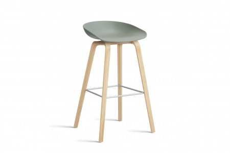 Tabouret  About AAS32 -  pieds bois H. 75 cm Repose Pieds Inox.