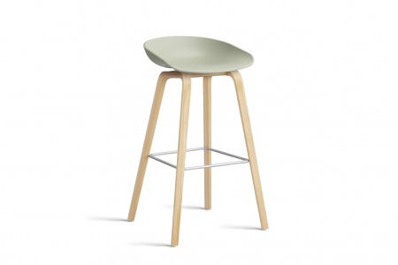 Tabouret  About AAS32 -  pieds bois H. 75 cm Repose Pieds Inox.