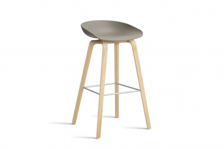 Tabouret  About AAS32 -  pieds bois H. 75 cm Repose Pieds Inox.