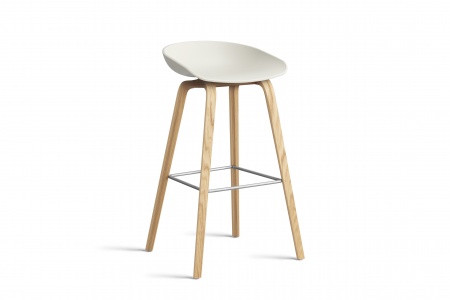 Tabouret  About AAS32 -  pieds bois H. 75 cm Repose Pieds Inox.