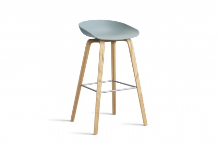 Tabouret  About AAS32 -  pieds bois H. 75 cm Repose Pieds Inox.