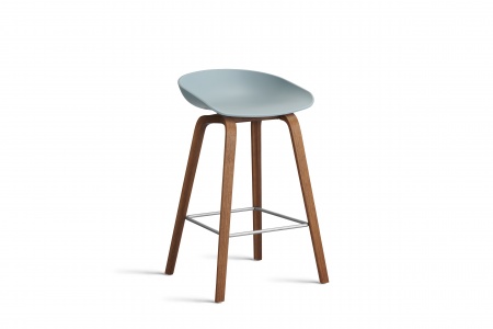 Tabouret  About AAS32 -  pieds noyer H. 65 cm Repose Pieds Inox.
