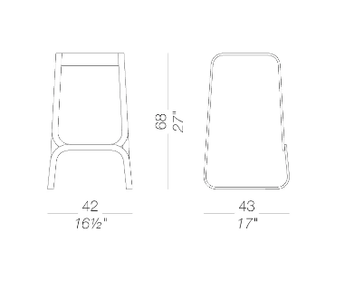 Tabouret Continium H68cm - LaPalma