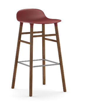 Tabouret Form pieds Noyer H:65 cm