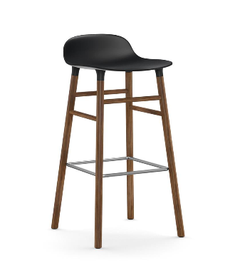 Tabouret Form pieds Noyer H:65 cm