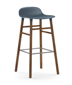 Tabouret Form pieds Noyer H:65 cm