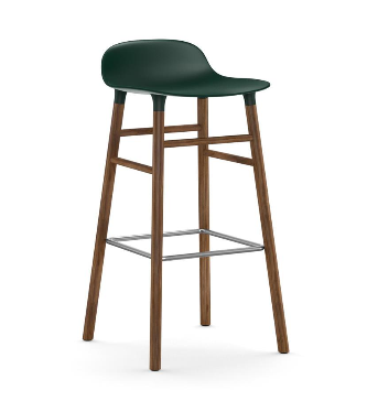 Tabouret Form pieds Noyer H:65 cm