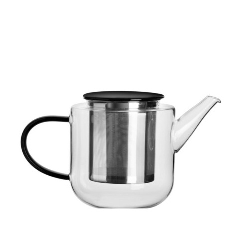 Th�i�re  Coppa en verre - anse et couvercle noire - 1,1 litre - Asa S�lection