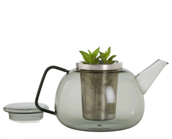 Th�i�re Yuna en verre - anse et couvercle fum� - 1,6 litre - Adhoc