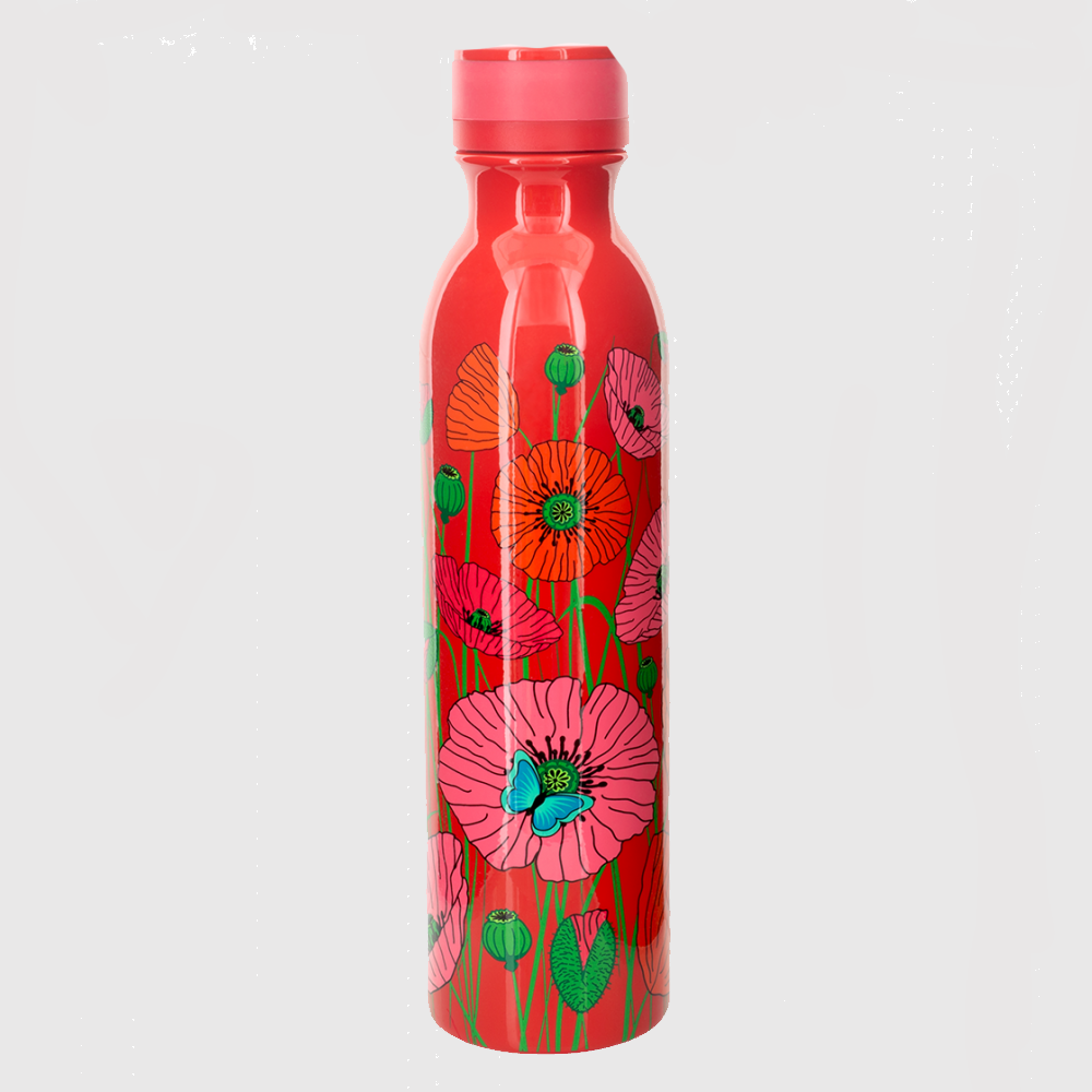 Thermos gourde "Keep cool bottle" Coquelicots Pylones