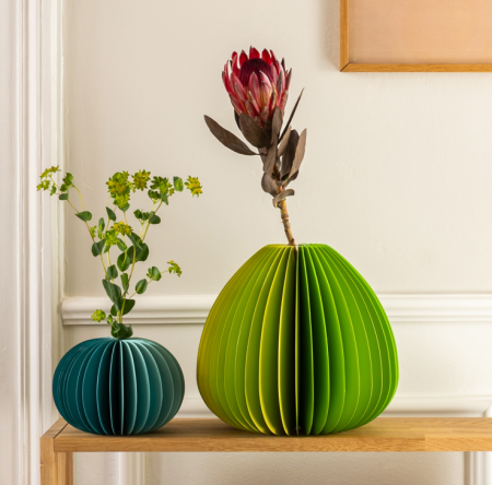 Vase en papier \ Yuki\  Green - Remember