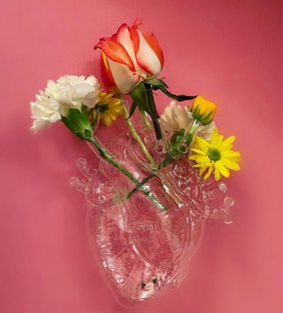 Vase Love in Bloom - coeur en verre - Seletti