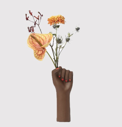 Vase main noire - Girl power - Doiy
