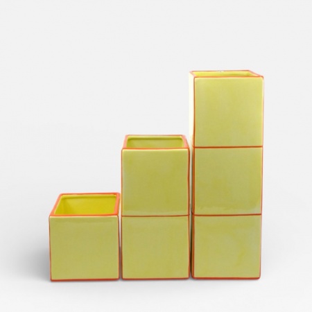 Vase tdouble Tile Jaune-orange - Table Machine