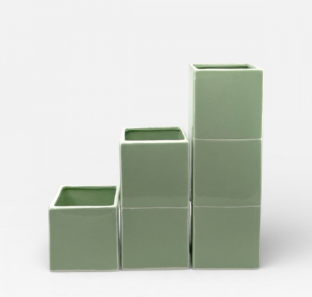 Vase triple Tile Vert-blanc - Table Machine